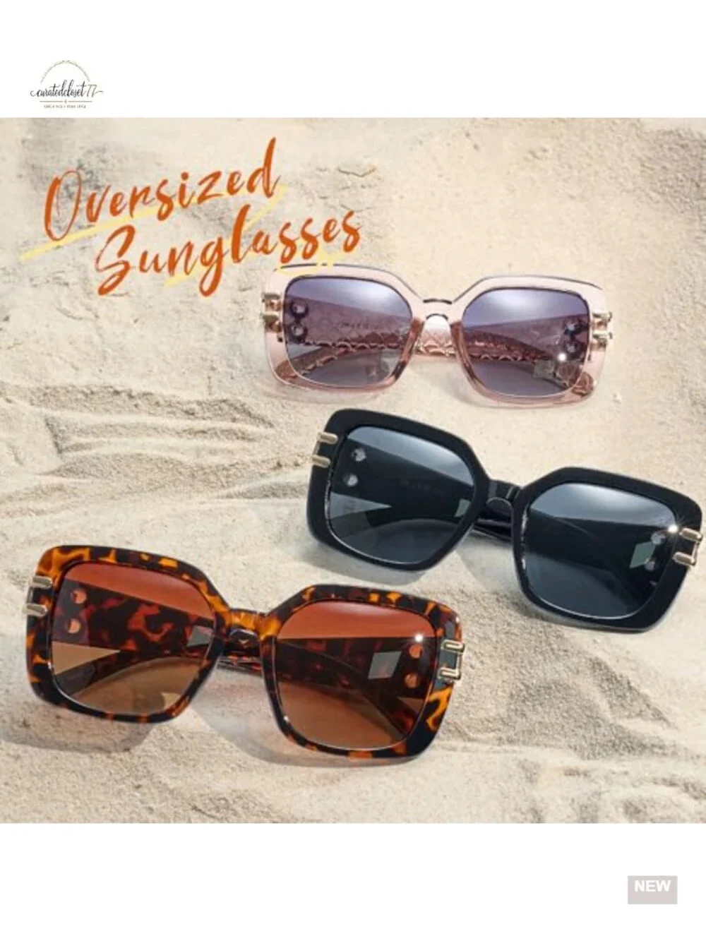 Vintage Oversized Square Sunglasses for Women Retro Luxury UV400